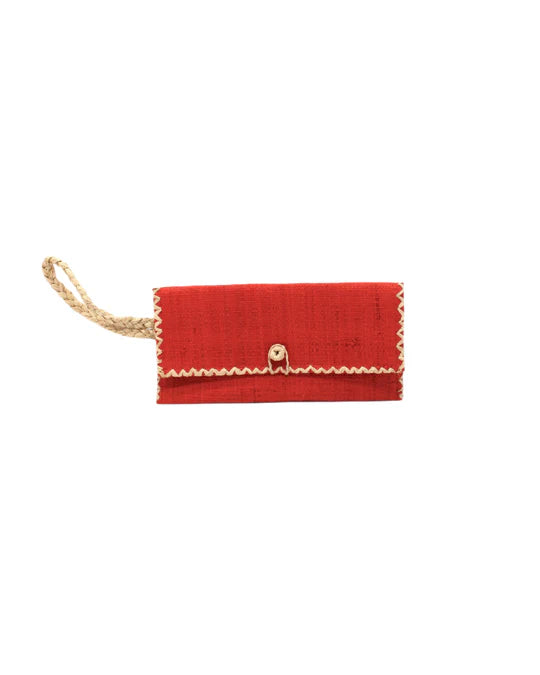 Chichi Straw Clutch Coral