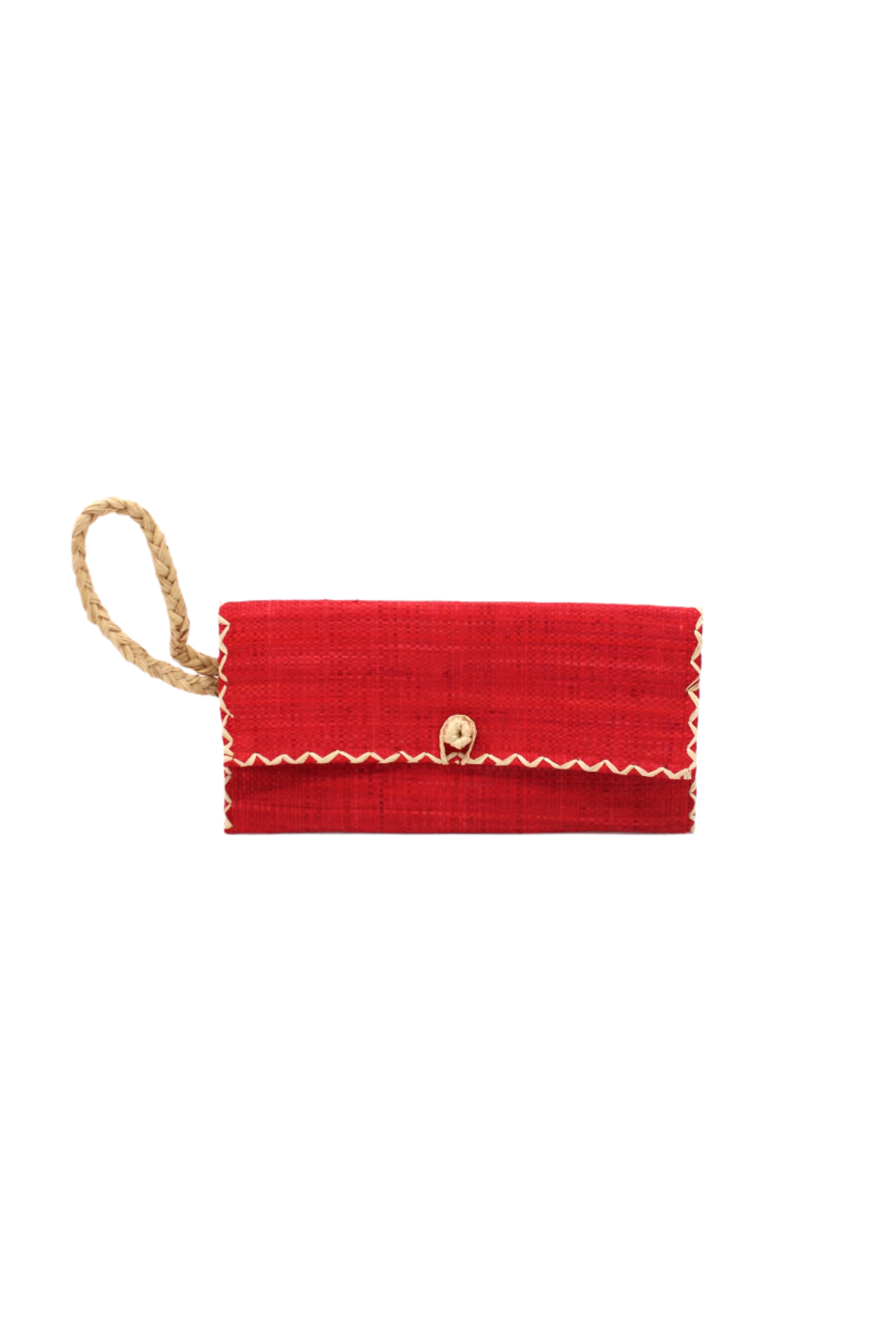 Chichi Straw Clutch Rojo