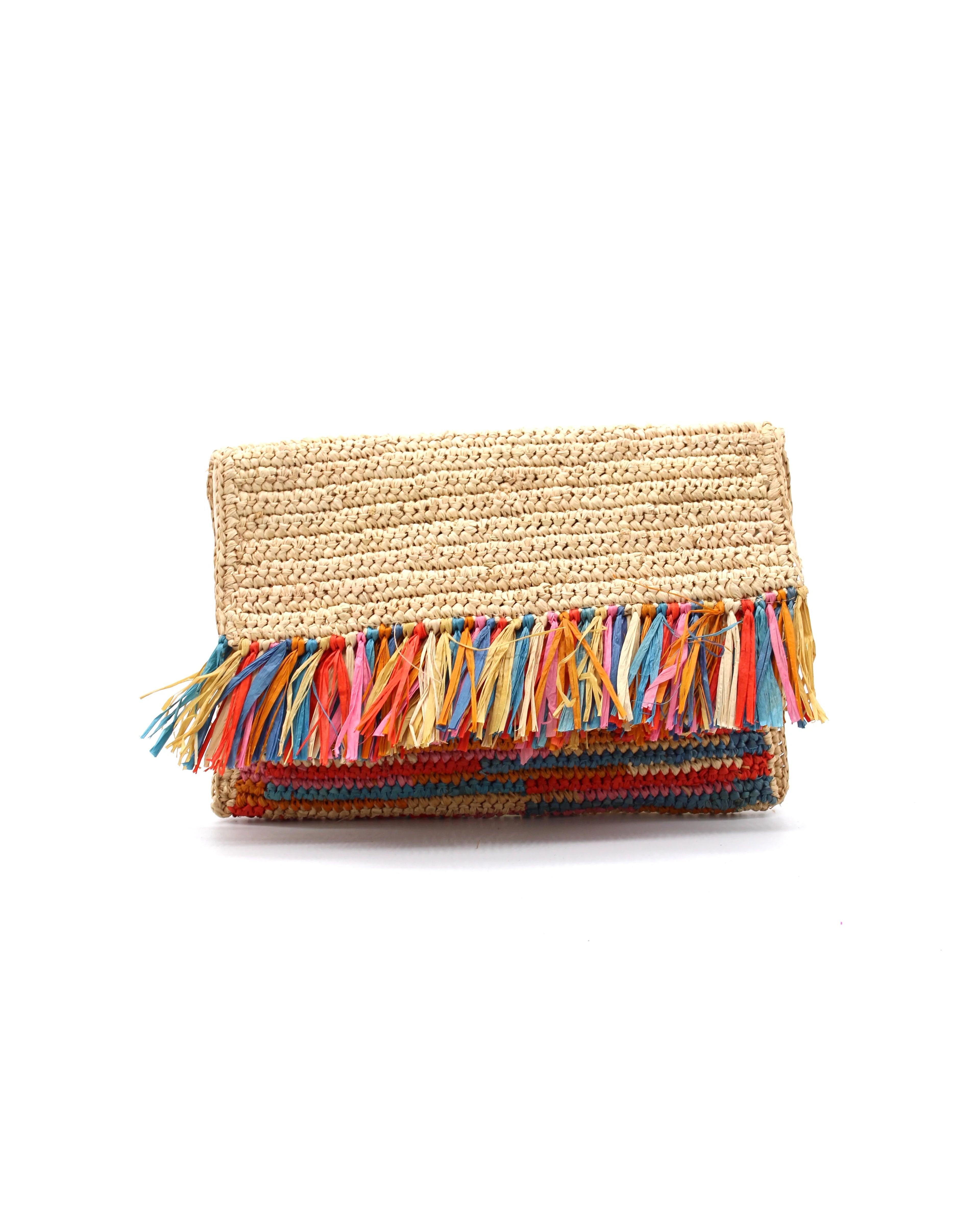 Coco Crochet Straw Clutch